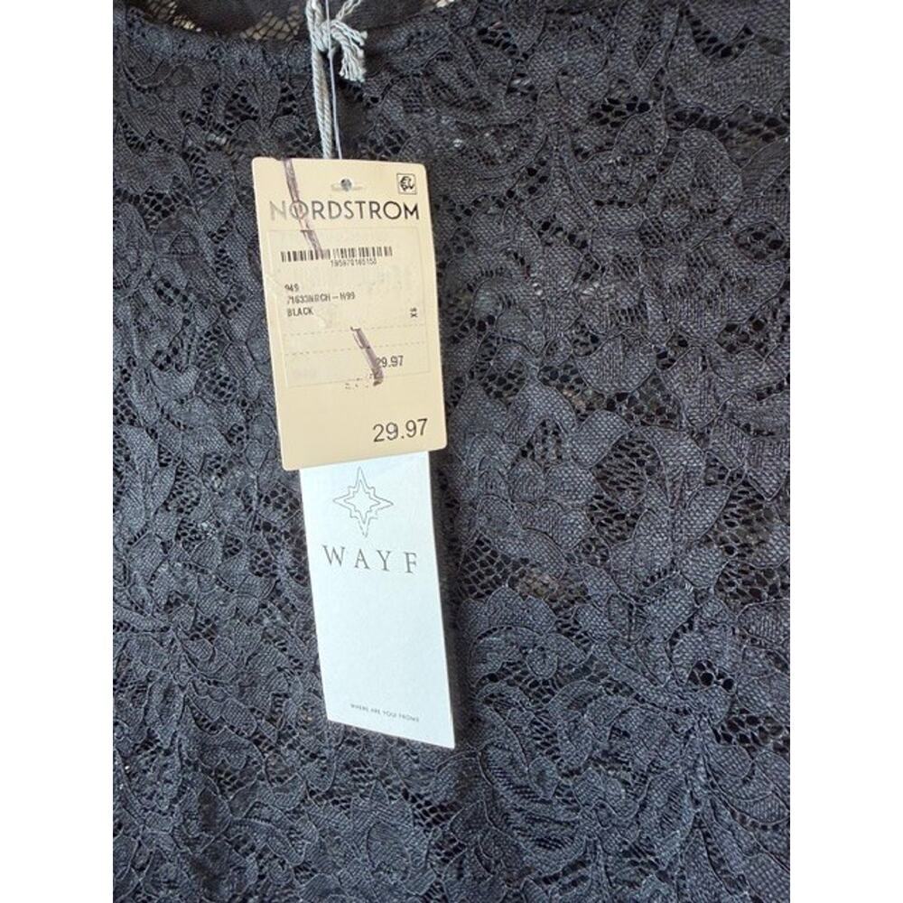 NWT WAYF Lace Long Sleeve Top Black Size XS - Picture 6 of 7
